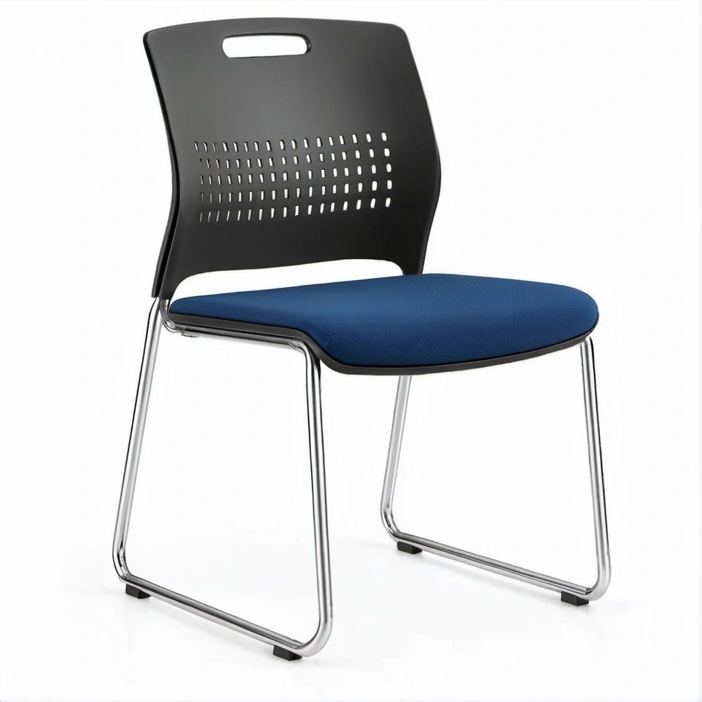 Freischwinger mit gepolstertem Sitz, Blau/Schwarz, 54 x 57 x 84 cm