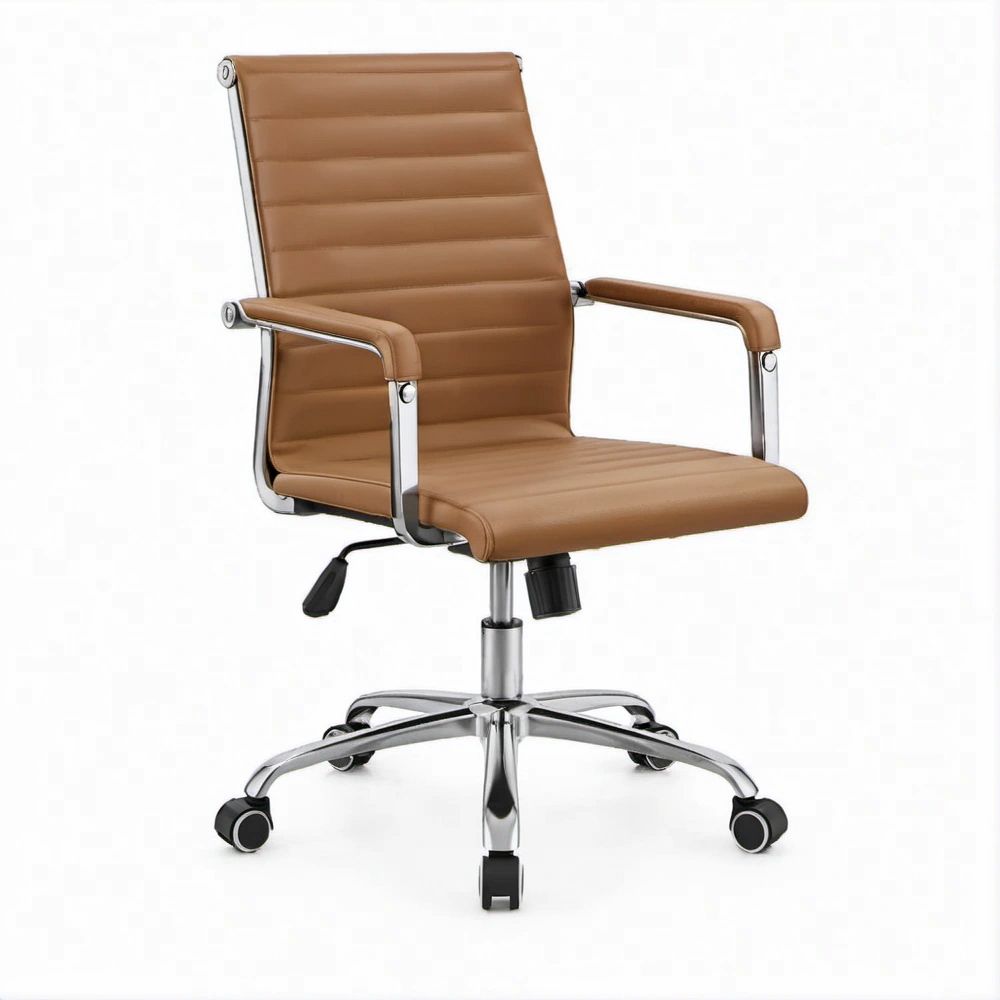 Drehbarer Bürostuhl mit hoher Rückenlehne, braun, 65 x 65 x 110–120 cm