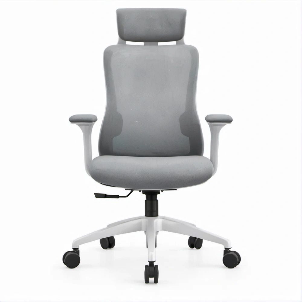 Ergonomischer Bürostuhl Grau/Schwarz/Weiss, 64 × 64 × 116–126 cm