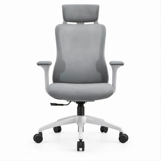 Ergonomischer Bürostuhl Grau/Schwarz/Weiss, 64 × 64 × 116–126 cm