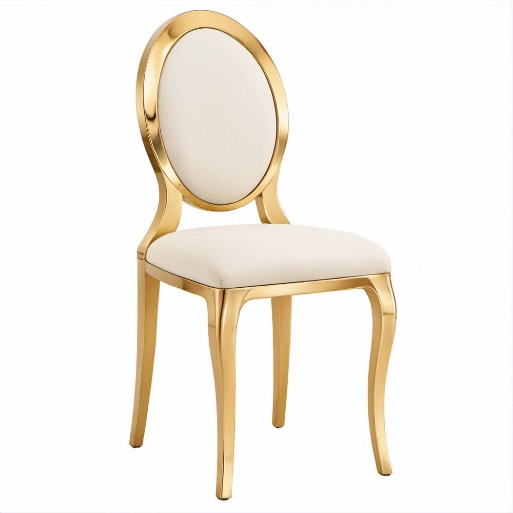 Klassischer Esszimmerstuhl Gold/Creme, 49 x 56 x 100 cm